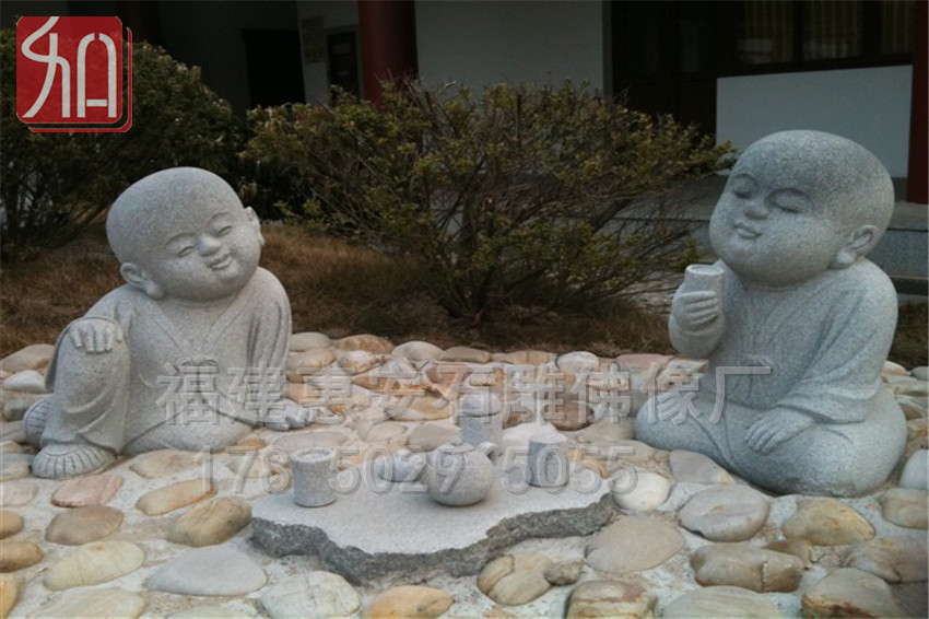 石雕小和尚摆件,石雕小和尚图片