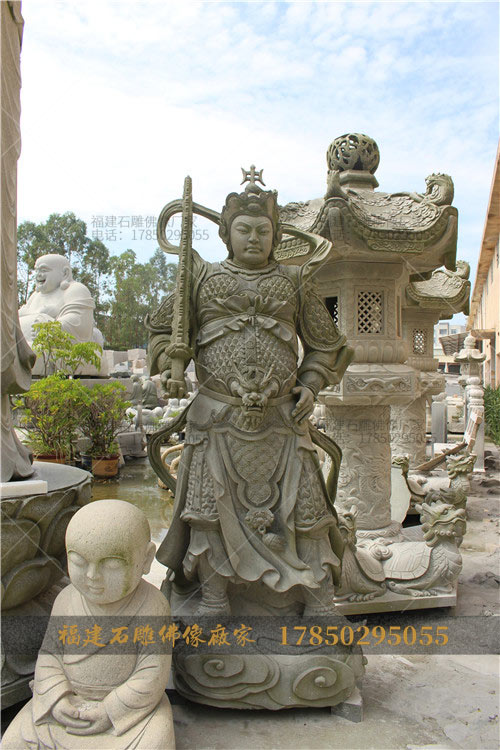 石雕韦陀菩萨像,韦陀菩萨雕塑图片,韦驮菩萨石像造型