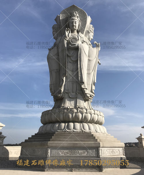 中国石雕三面四面观音
