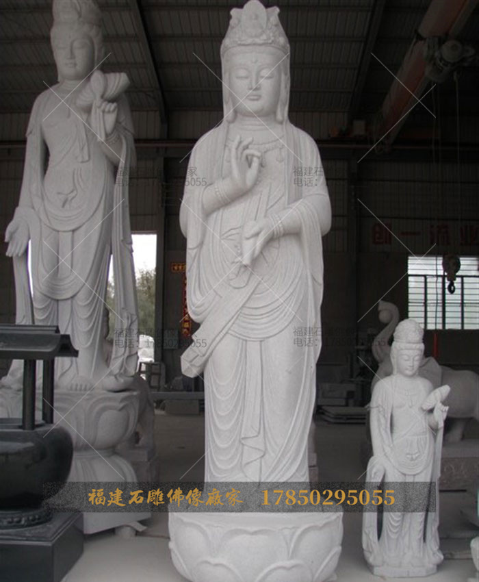 石雕菩萨金童玉女